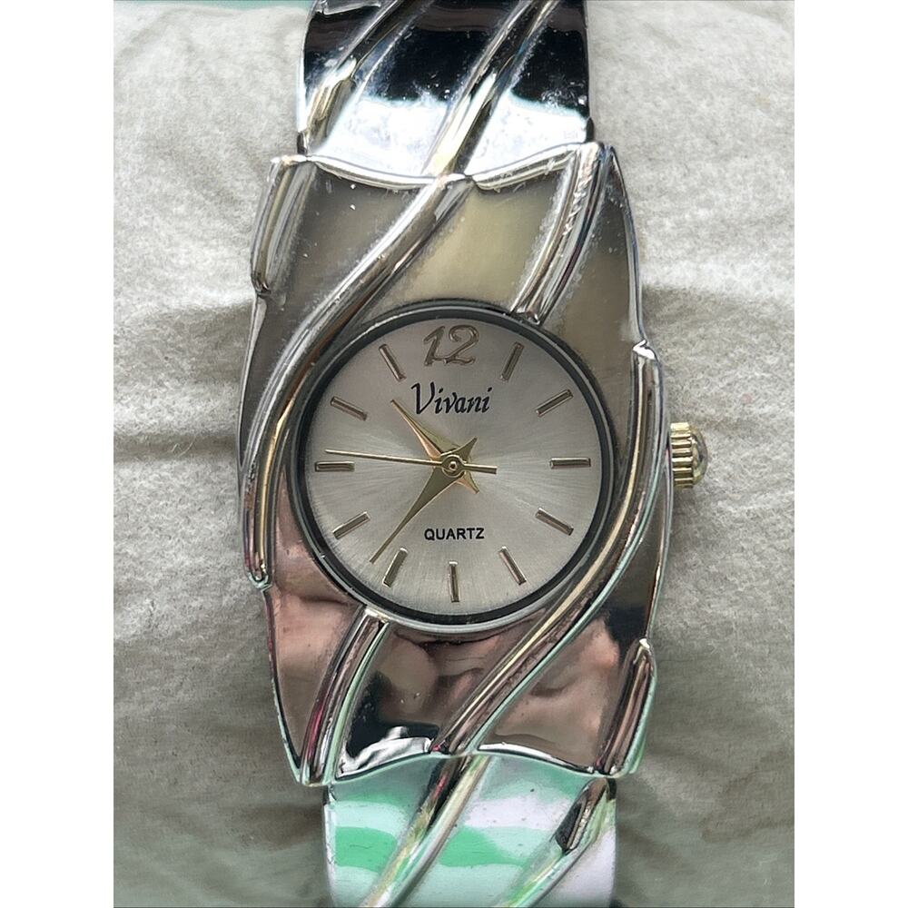 Vivani Silver Tone Women’s Quartz Cuff Watch